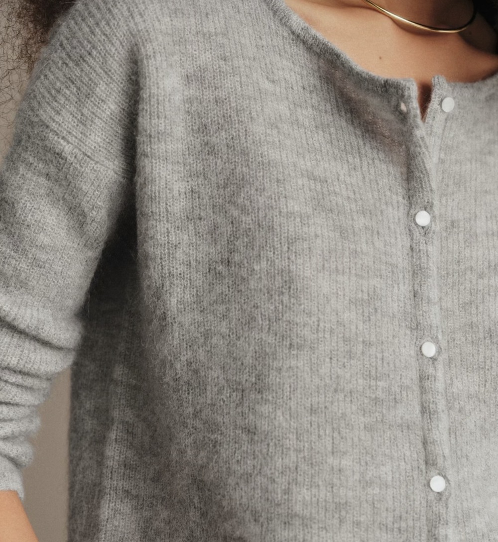 Sezane Gaspard Cardigan Mottled Grey - Size S
